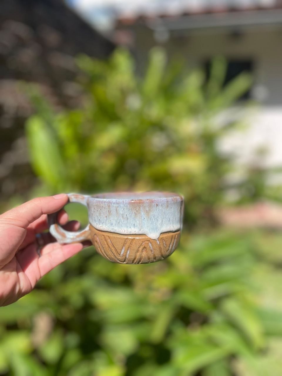 Taza esmaltada celeste
